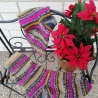 Socken Gr. 36/37 handgestrickt  Streifen bunt kräftige Farben