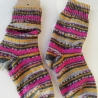 Socken Gr. 36/37 handgestrickt  Streifen bunt kräftige Farben