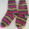 Socken Gr. 36/37 handgestrickt  Streifen bunt kräftige Farben