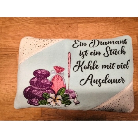 N-KH0005 Kissenbezug  Kirschkernkissen 28x18 - handmade, bestickt
