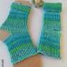 Yoga Socken-Gr.36/37-handgestrickt-grüntürkis