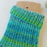 Yoga Socken-Gr.36/37-handgestrickt-grüntürkis