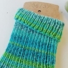 Yoga Socken-Gr.36/37-handgestrickt-grüntürkis