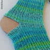 Yoga Socken-Gr.36/37-handgestrickt-grüntürkis