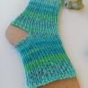 Yoga Socken-Gr.36/37-handgestrickt-grüntürkis