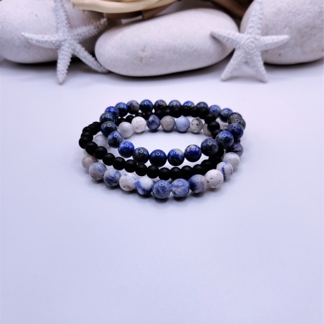 Armband Set Lapislazuli Freundschaft Schutzstein Heilsteine