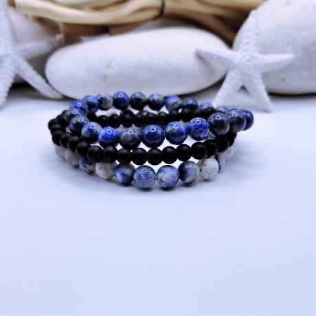 Armband Set Lapislazuli Freundschaft Schutzstein Heilsteine