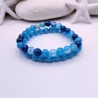 Armband Set Achat Mut und Selbstvertrauen türkisblau Schutzstein