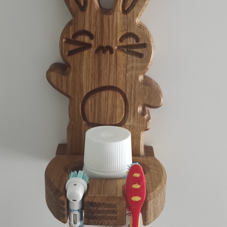 Zahnbürstehalterung Kinder / Eiche / ohne bohren