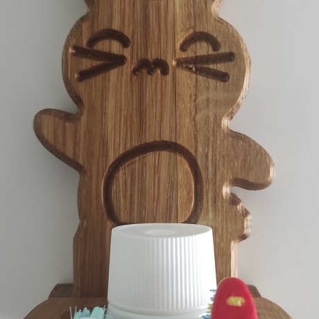 Zahnbürstehalterung Kinder / Eiche / ohne bohren