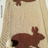 Tischläufer - Hase - handgestrickt - beige / braun