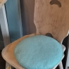 Sitzkissen Stuhlauflage Kissen Wolle handgefilzt helles Türkis