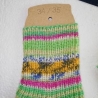 Yoga Socken - Gr.34/35 - handgestrickt - grün,gelb,weiß,pink