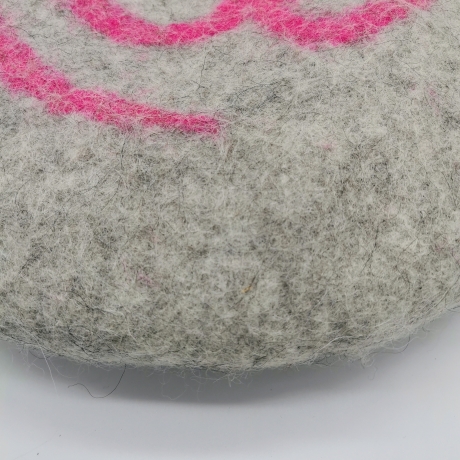 Sitzkissen Stuhlauflage Wolle handgefilzt @ Homeoffice pink