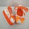 Babyschuhe Ballerina Ballerinas gehäkelt weiß orange