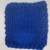 Sitzkissen Chunky  Kissen Wolle handgefilzt gestrickt Royalblau