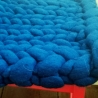 Sitzkissen Chunky  Kissen Wolle handgefilzt gestrickt Royalblau