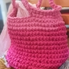 Tasche gehäkelt Textilgarn Pink