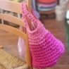Tasche gehäkelt Textilgarn Pink