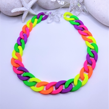 Statementkette Gliederkette Regenbogen Bib Kette opulente Kette 