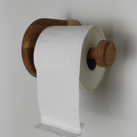 Klopapierhalter aus Holz, Papierrollenhalter WC