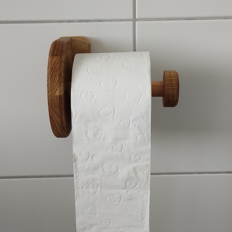 Klopapierhalter aus Holz, Papierrollenhalter WC