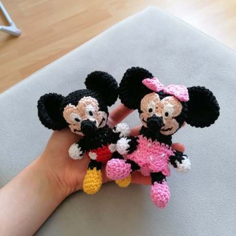 Micky und Minnie Maus gehäkelt Kuscheltier Spielzeug Geschenk