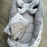 Kuschelnest Baby Nestchen + Kissen und Decke Minky 3tlg
