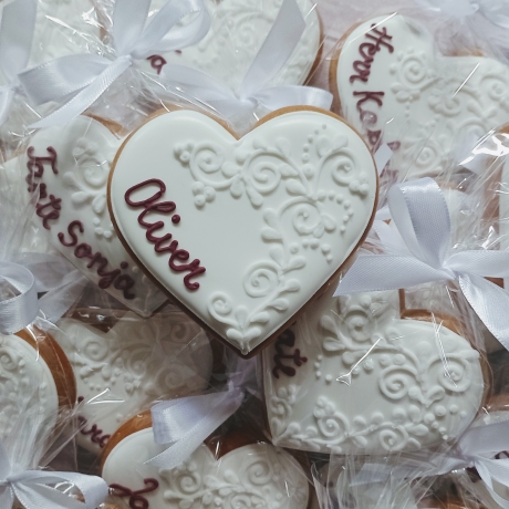 Gastgeschenk, Platzkarte aus Lebkuchen 9-10 cm