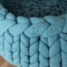 Katzenbett Korb aus Schafwolle Agave Blaugrautürkis