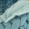 Katzenbett Korb aus Schafwolle Agave Blaugrautürkis