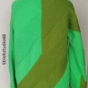 Strickjacke - Gr. 38 - handgestrickt - grün - muster