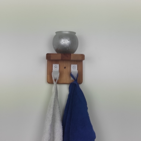 Handtuchhalter aus Holz mit Ablage,Handtuchhalter für Wandmontage
