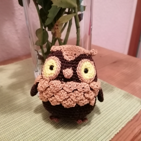 Eule gehäkelt als Kuscheltier für Geburtstag, Weihnachten und Co 