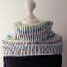 Schlauchschal mit 2 farbigen Patentmuster - handgestrickt  