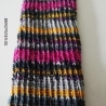  Armstulpen - handgestrickt - Streifen - bunt   
