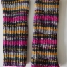  Armstulpen - handgestrickt - Streifen - bunt   