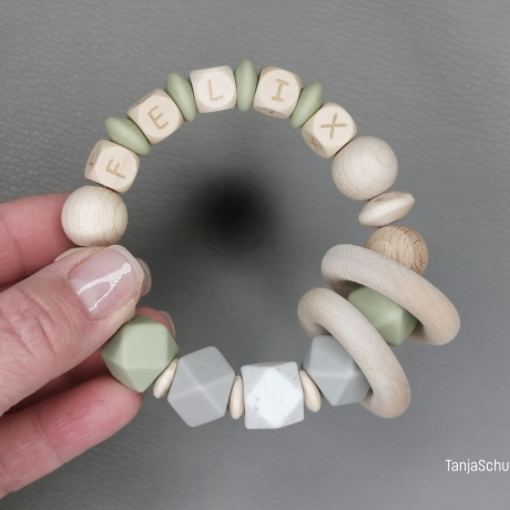 Baby - Greifring, personalisiert mit Namen