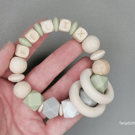 Baby - Greifring, personalisiert mit Namen