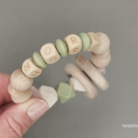 Baby - Greifring, personalisiert mit Namen