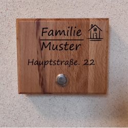 Klingelschild aus Holz / Klingelschild personalisiert