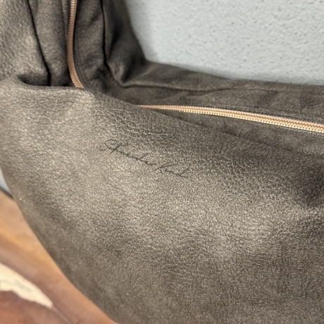 LuniBag grau/rosé Veluors  Kunstleder 