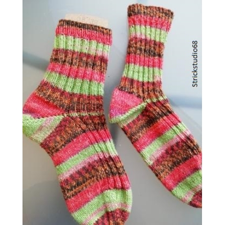 Socken dickere - Gr.38/39 - handgestrickt - Blockstreifen  