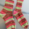 Socken dickere - Gr.38/39 - handgestrickt - Blockstreifen  