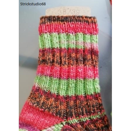 Socken dickere - Gr.38/39 - handgestrickt - Blockstreifen  