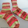Socken dickere - Gr.38/39 - handgestrickt - Blockstreifen  