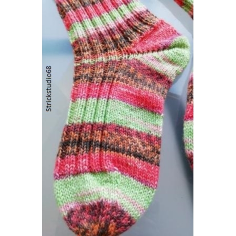 Socken dickere - Gr.38/39 - handgestrickt - Blockstreifen  