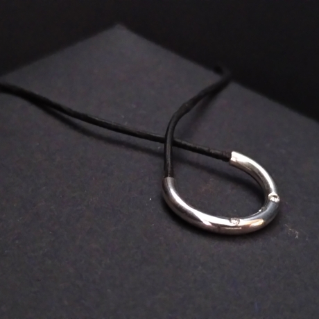 Brillant Ledercollier 925 Silber 0,16ct
