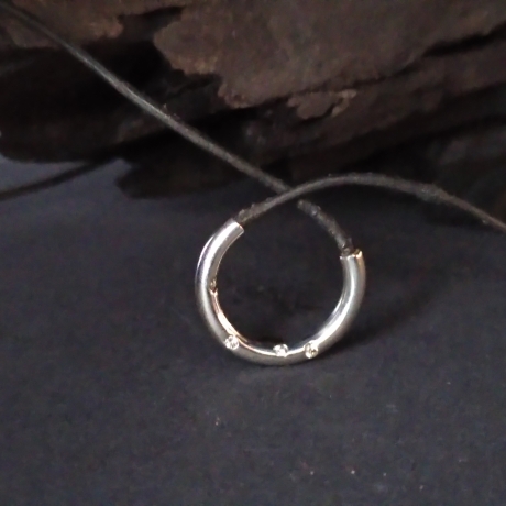 Brillant Ledercollier 925 Silber 0,16ct