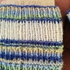 Socken/Gr. 38/39 -handgestrickt- Muster - Streifen - helle Farben